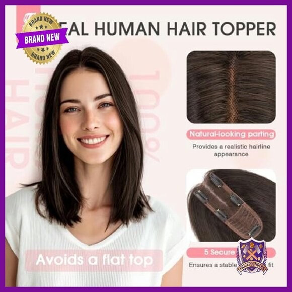 Real Human Hair Topper for Thinning Hair, 10\